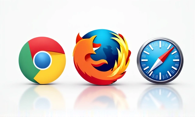 Iconos de diferentes navegadores web (Chrome, Firefox, Edge, Safari) con un escudo de privacidad, simbolizando la gestión de cookies.